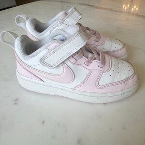 Girl's Pink and White Nike Air Jordans Size 9C